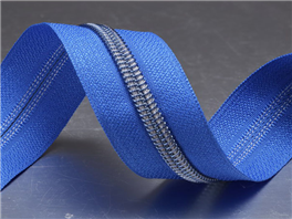 No.5 Vacuum Plating Blue Nylon Long Chain Zipper
